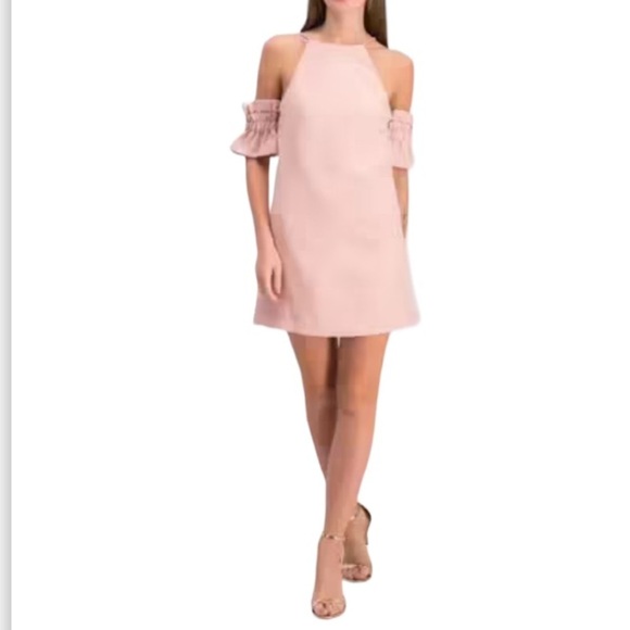 C/MEO Collective Double Take Pink Halter Off Shoulder Mini Dress Sz Small Women - Picture 1 of 9